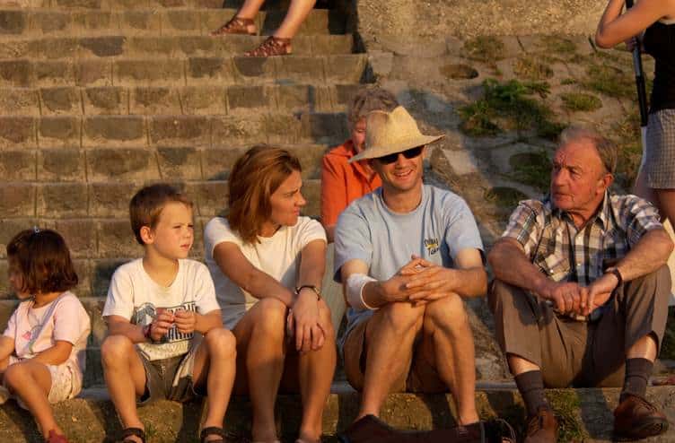 Tamas with his dad and family shortly before he died of melanoma.